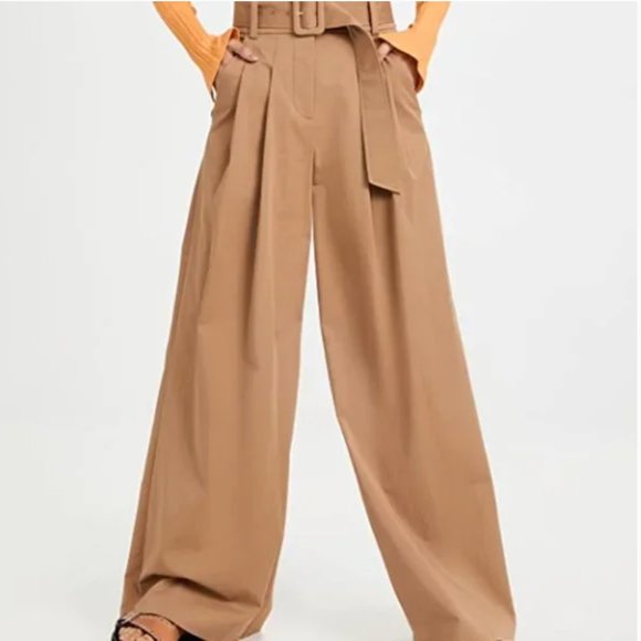 Veronica Beard Pants - Veronica Beard Maliyah Wide Leg Pants in Camel